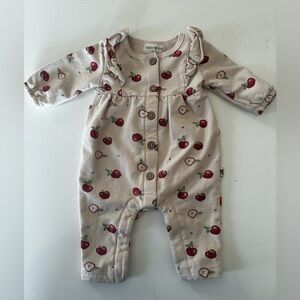 Rabbit + Bear Apple Print Kids One Piece size 0-3 months